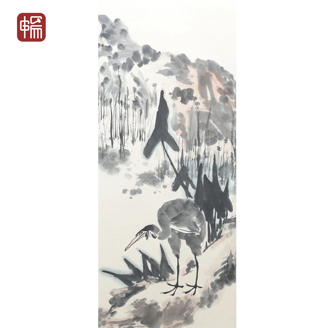T657《 白鹭》 138*66(8.20) 纸本立轴YM