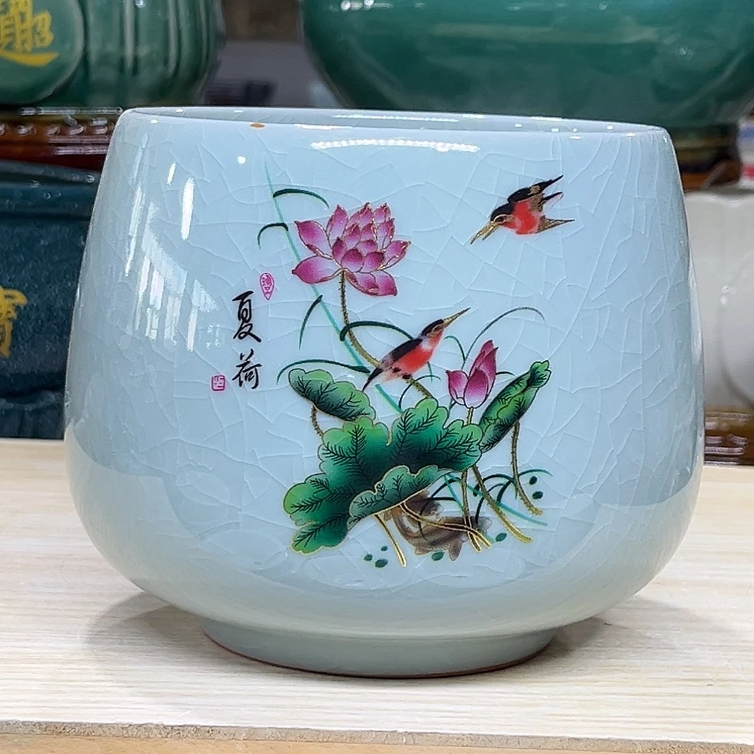 陶瓷绿植多肉微瑕花盆口径12*12无孔