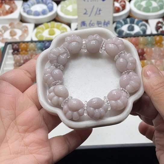 石英质玉（非洲翠）合金手串