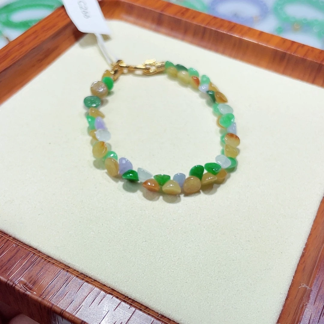 翡翠未镶嵌手链天然缅甸翡翠A货卡5