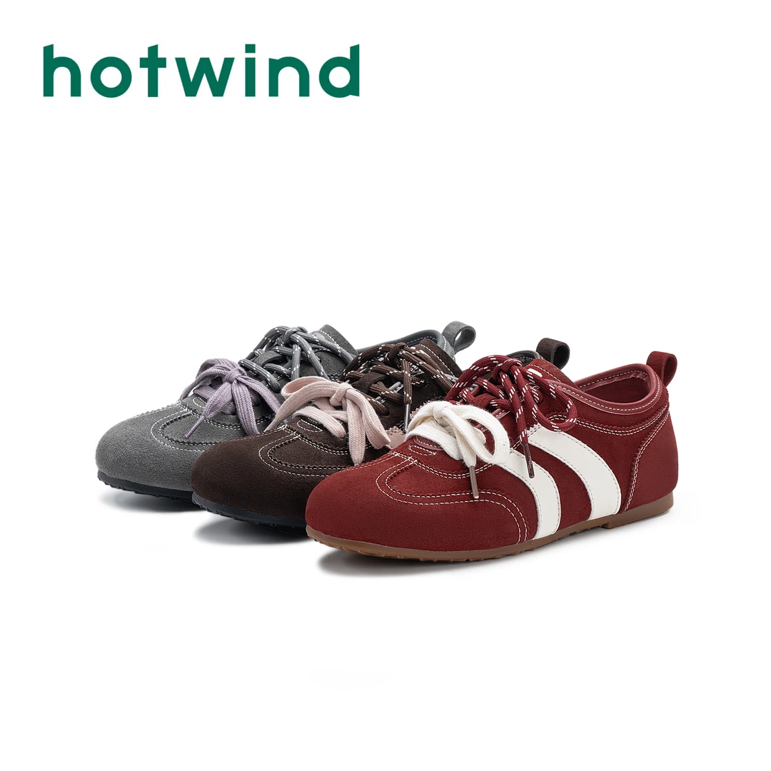 Hotwind/热风2025秋季新款百搭复古风女鞋软底轻便时尚休闲鞋