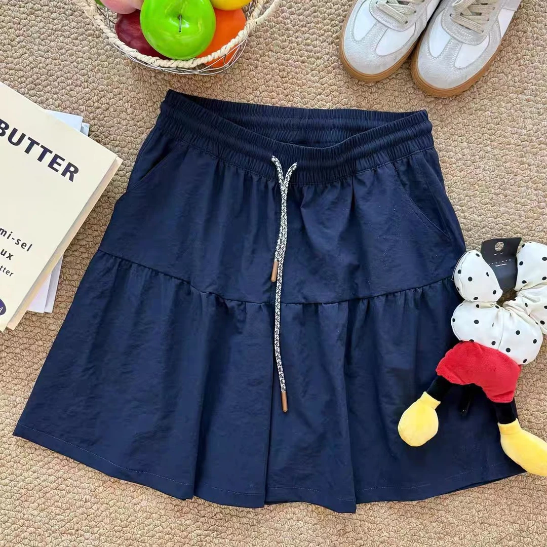 DY 5720韩系拼接纯色抽绳休闲运动短裤