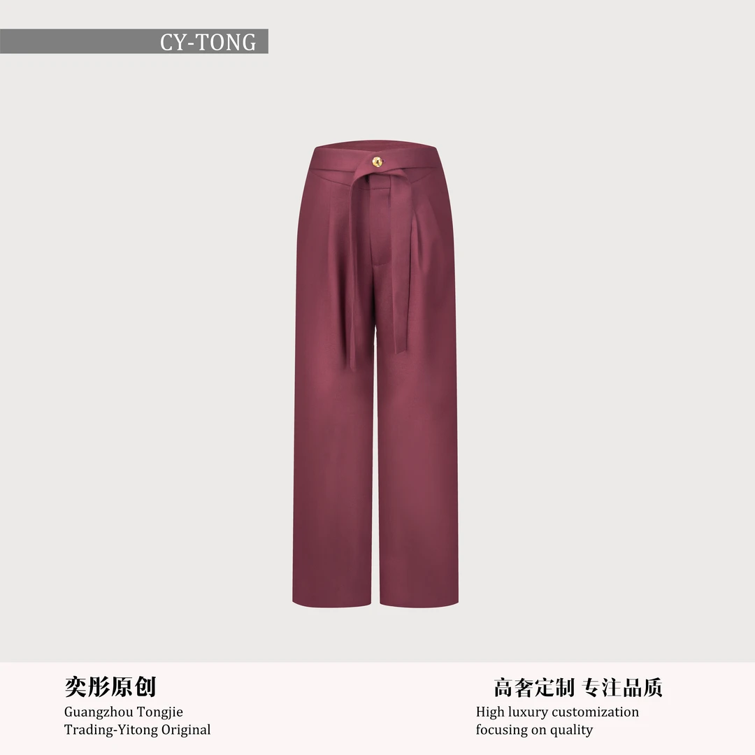 【彤姐原创】冬季修身优雅气质显瘦时尚设计师款裤子W24D237