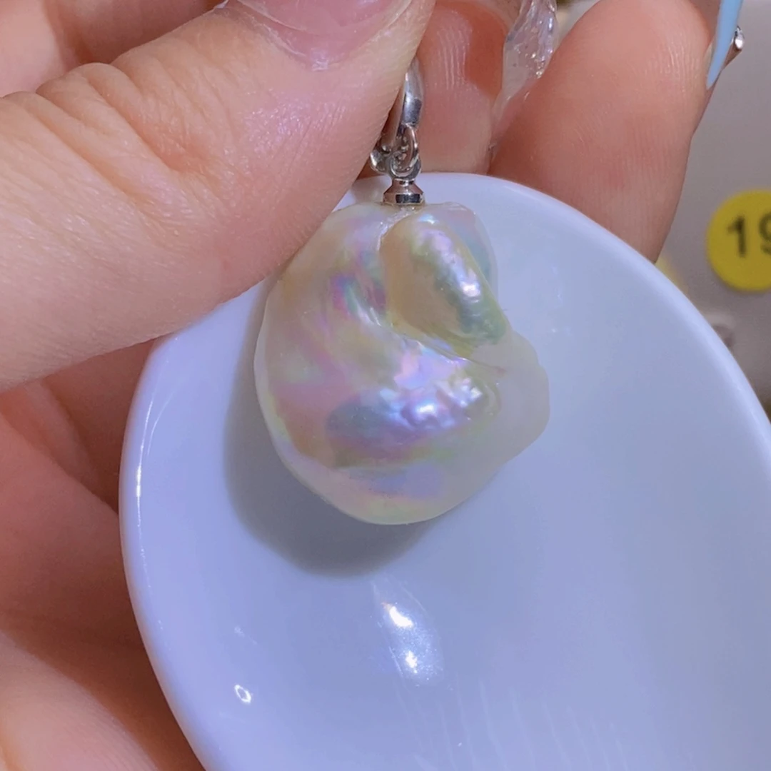 银S925镶嵌淡水珍珠天然淡水珍珠