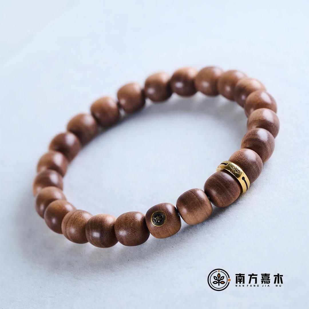 【南方嘉木】老山檀香8.5×9mm设计款【横纹大黑肉】奶香味印度迈索尔