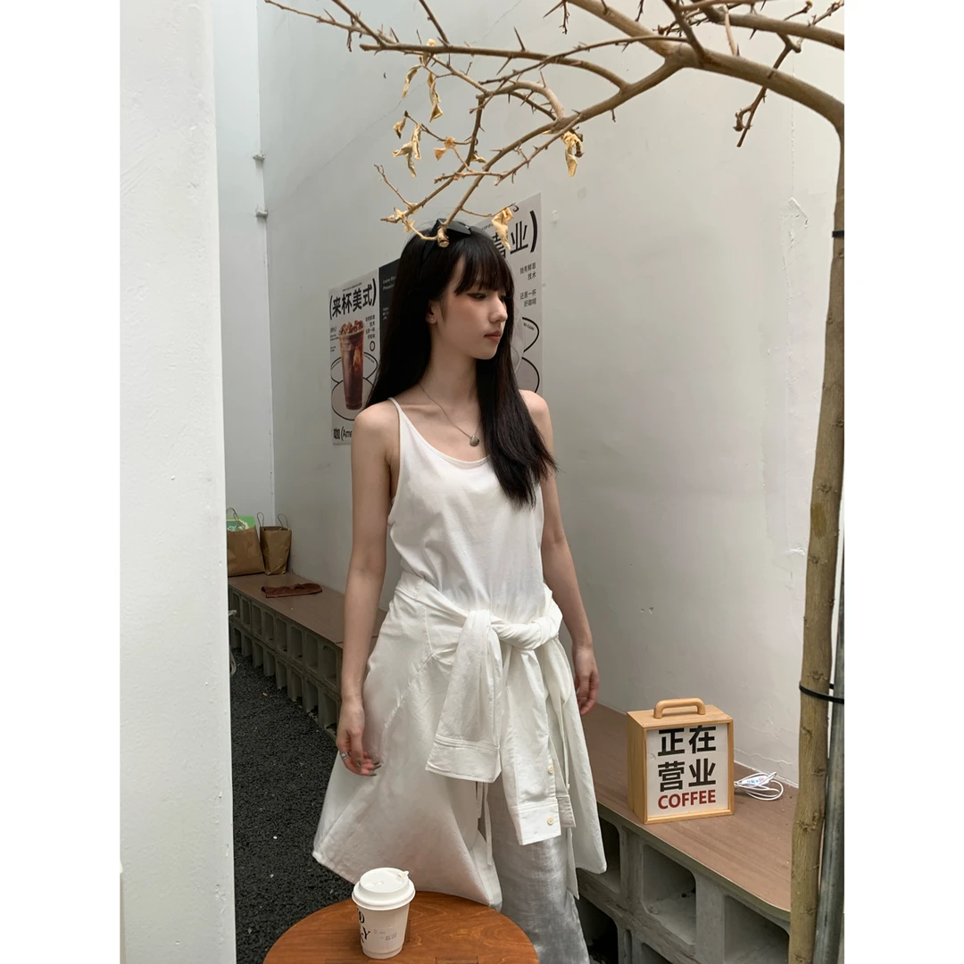 【青苍 100%棉】韩系夏季新款纯棉吊带背心女内搭宽松显瘦老头衫