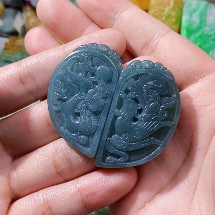 未镶嵌定制翡翠翡翠龙凤牌
