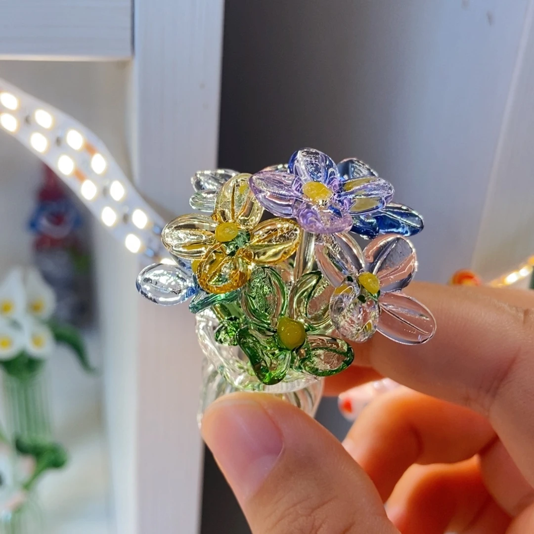 琉璃手工艺品七色花