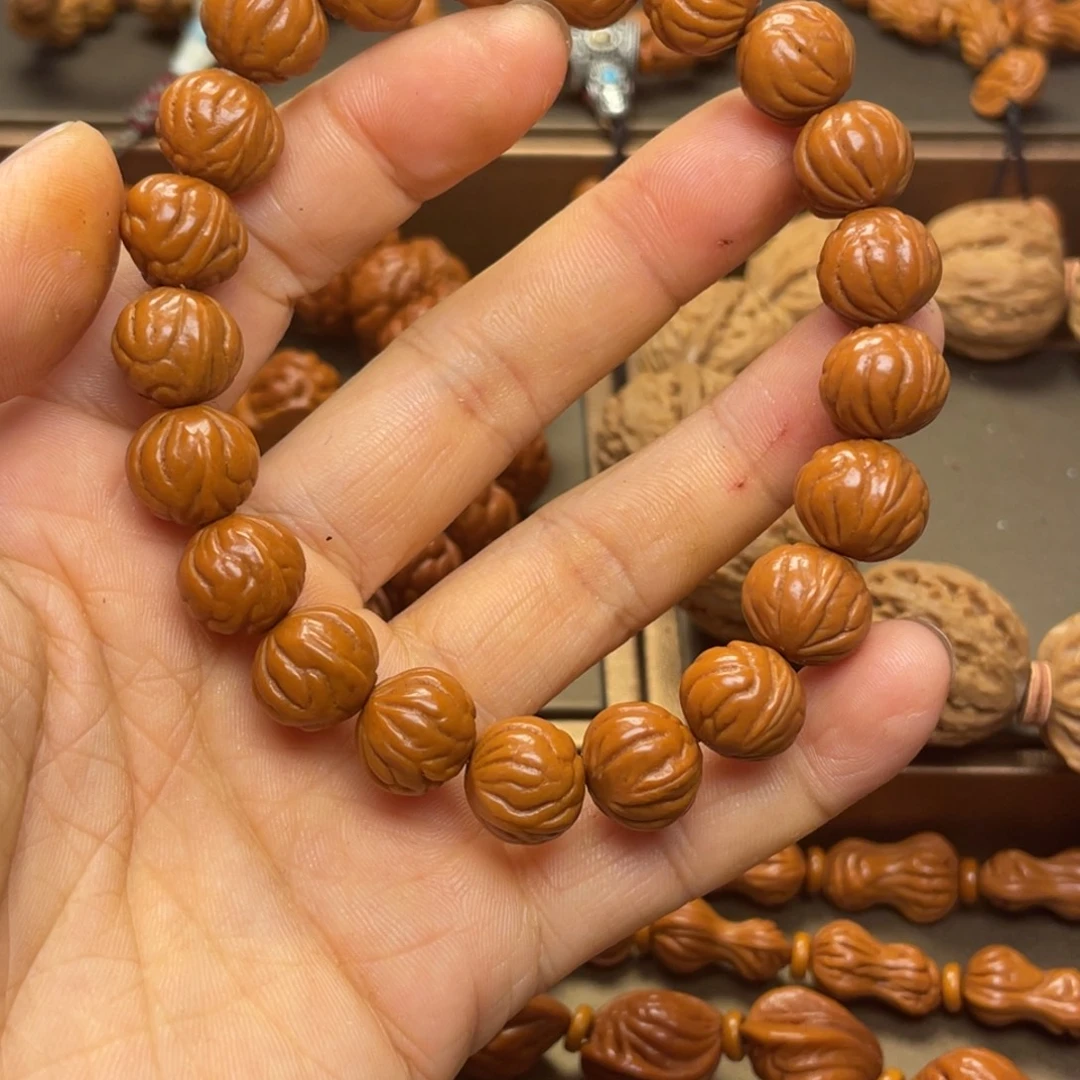 收***节手串桃核龙纹桃核12