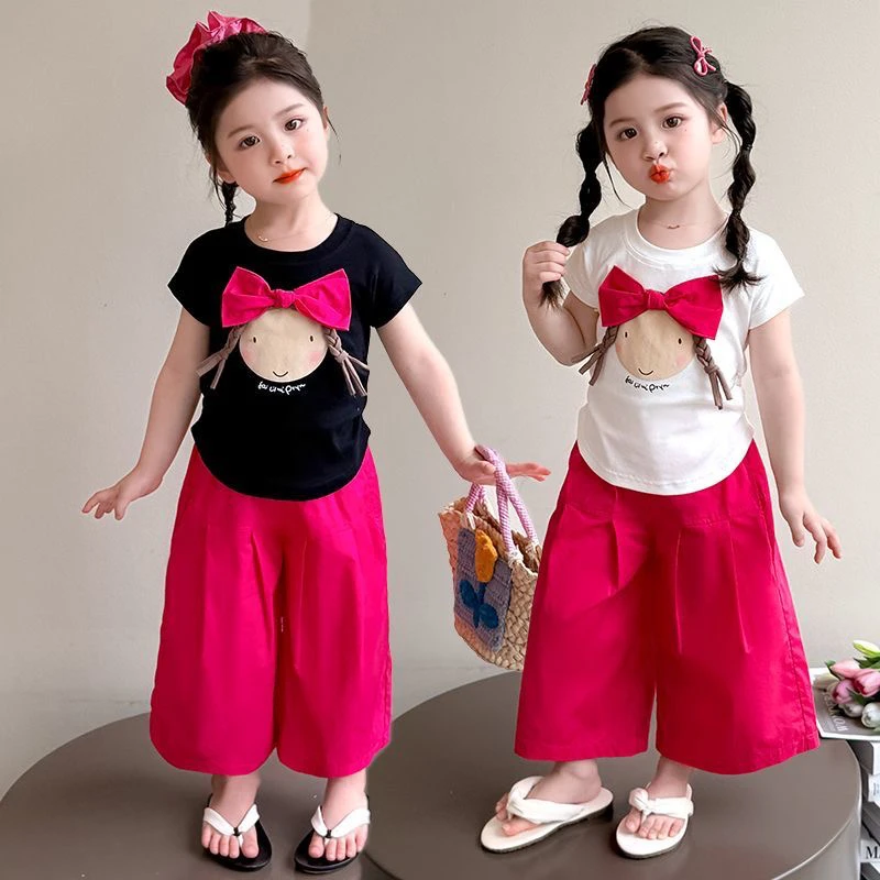 女童夏装套装新款洋气夏季休闲T恤儿童短袖两件套女宝宝衣服