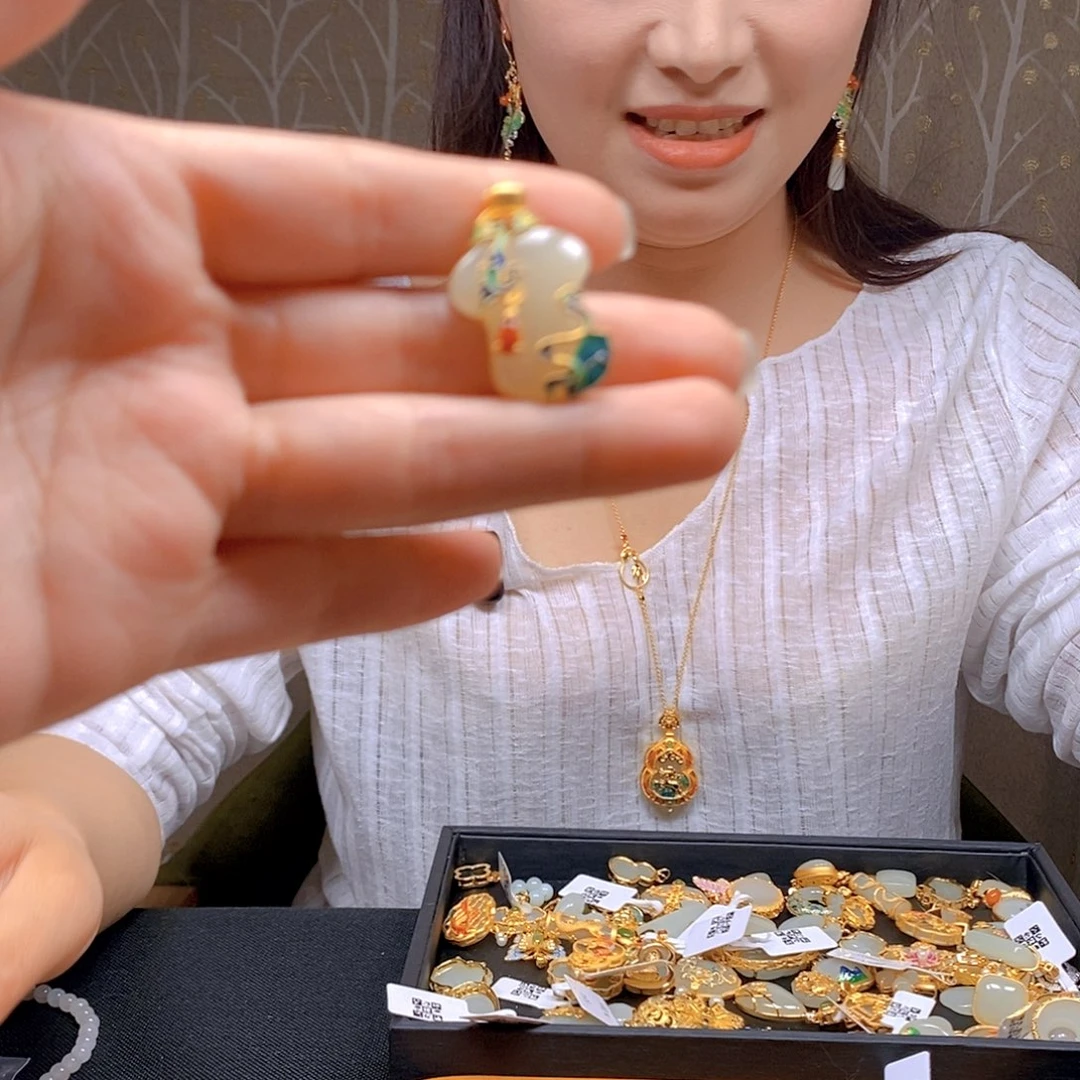 和田玉银S925镶嵌颈饰