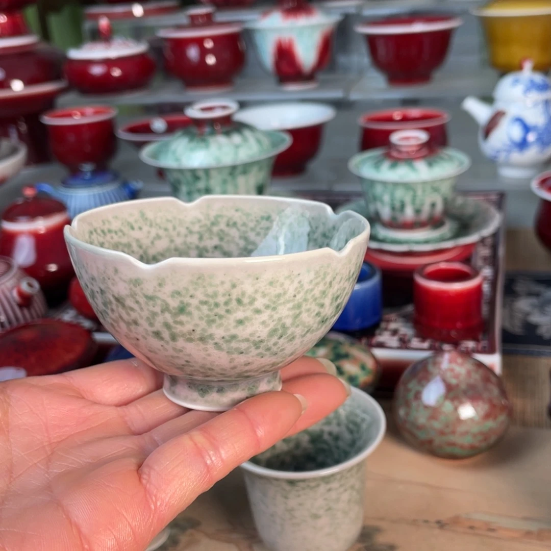 5***7景德镇原矿釉鸡心杯