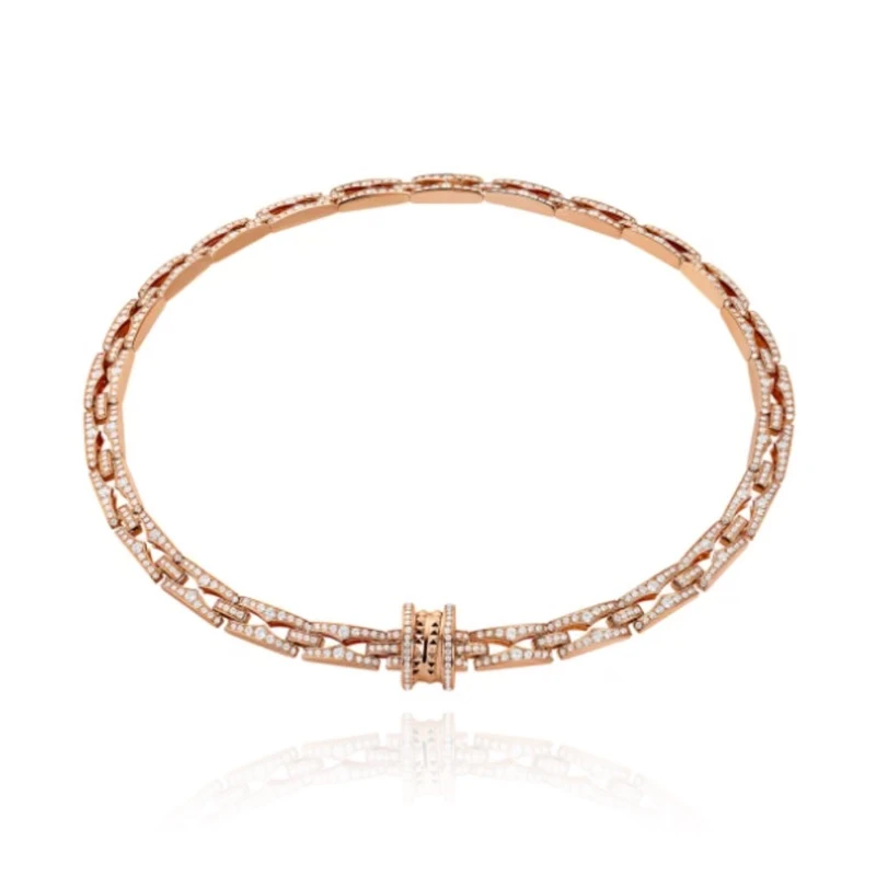 FXM/梓珊 合金项链 菱角满镶项链 ZF-B293