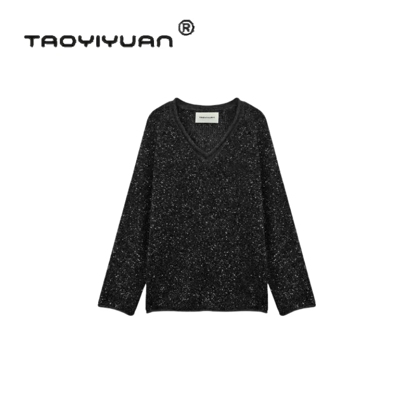 【宠粉专属】轻奢重工满星彩片高档圆领针织衫毛衣女新款中长款显瘦