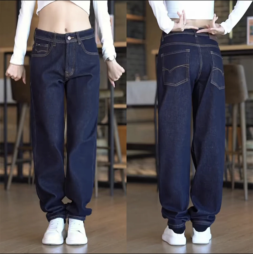 美式牛仔裤男款时尚潮牌痞帅宽松休闲男裤子新款弹力时尚直筒长裤