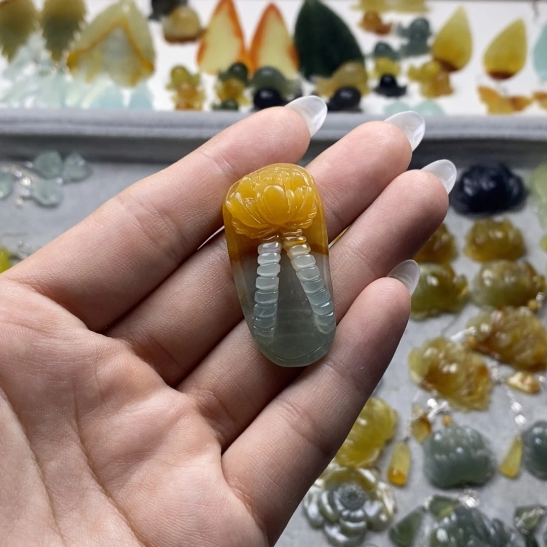 w***L蛇纹石玉未镶嵌耳饰/颈饰