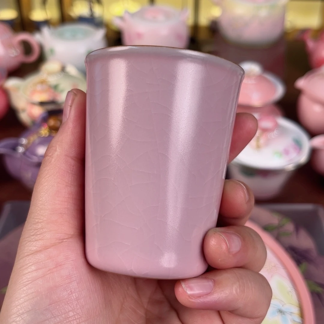 瓷陶瓷粉汝可乐杯120ml