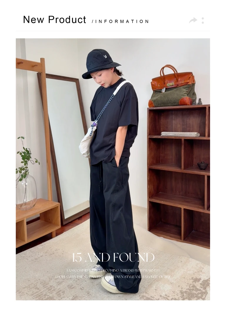 失物招领潮牌女装 2025秋季新款宽松休闲直筒裤子复古卫裤10318