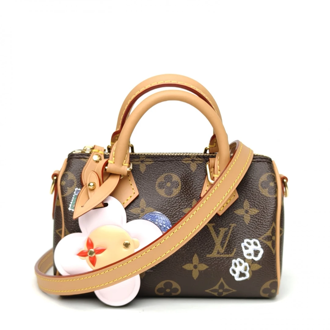 99新 LouisVuitton/路易威登 【双攀】Speedy Nano 16 圣诞限定