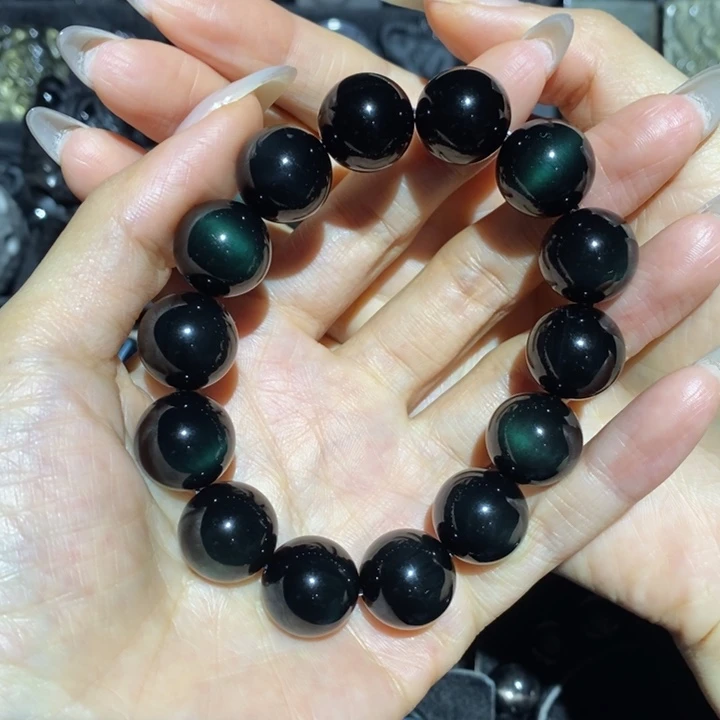 黑曜岩手链未镶嵌星**月