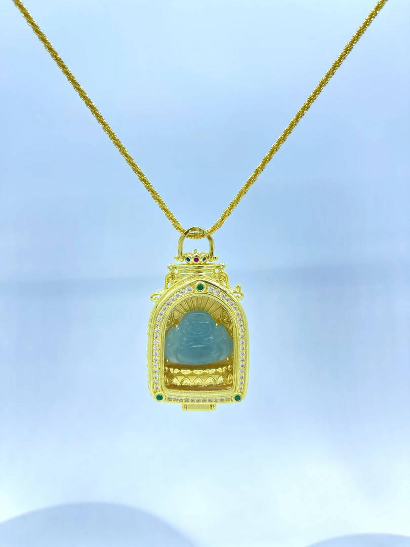 非金属珐琅吊坠 钻耀翠尊