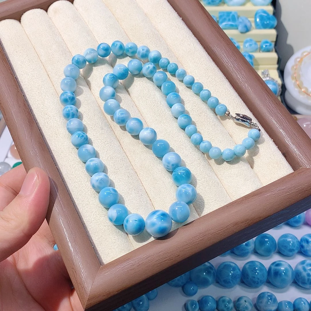 针钠钙石（海纹石）银S925镶嵌珠宝半成品65克