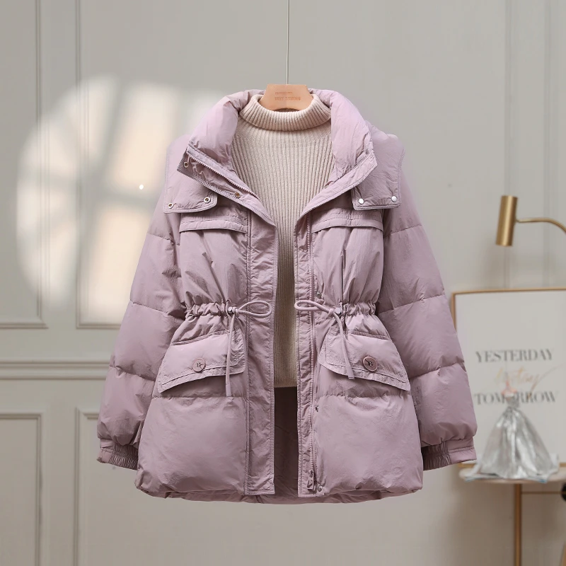 中长款羽绒服女2025新款冬季时尚收腰显瘦加厚保暖小个子连帽外套