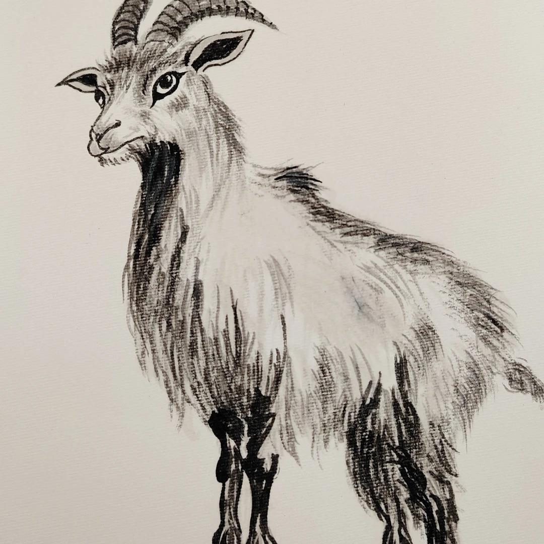 茹一作品十二生肖之未羊尺寸A4大带框发货