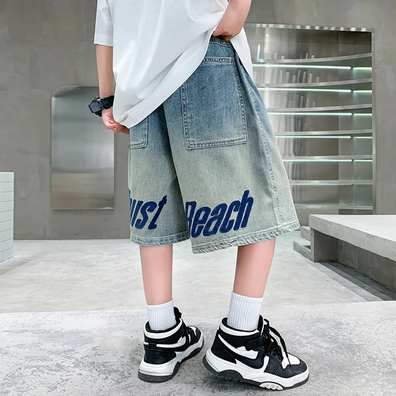 儿童装男童夏装短裤裤子2025新款牛仔裤中大童中裤夏款夏季薄款潮