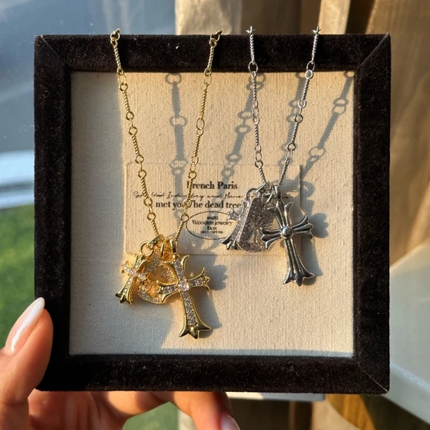 铜合金项链 GULUM 921 十字架项链时尚百搭情侣ins个性复古