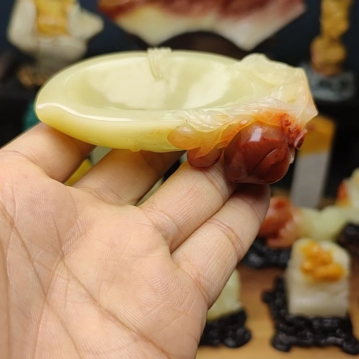 寿山石印石手把件手把件