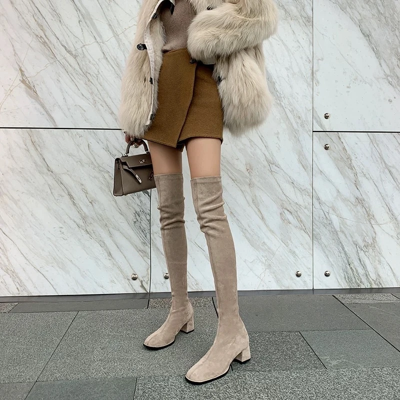 过膝靴长靴女2025秋冬季新款长筒靴骑士女鞋马丁鞋子过膝长筒靴子