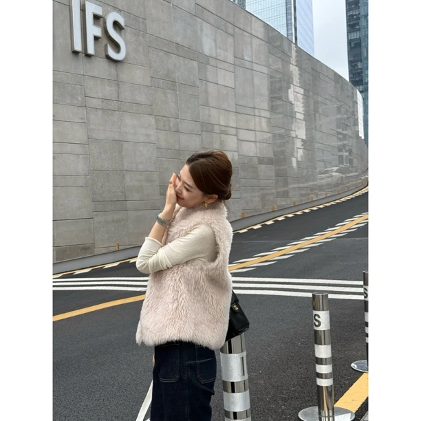 【珊瑚海】MEGANLE 100羊毛立领休闲百搭无袖坎肩马甲外套2025221