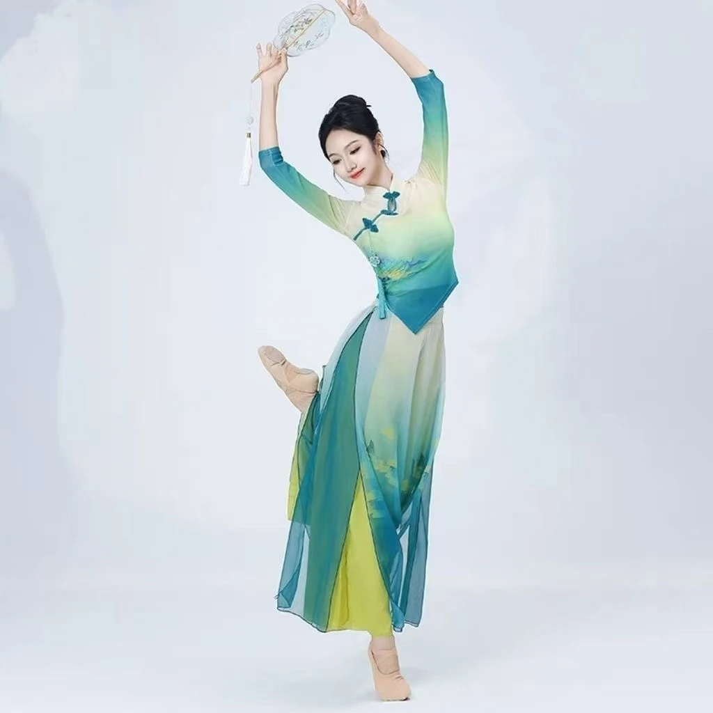 【老师同款套装】古典舞蹈服女身韵飘逸纱衣练功服中国风演出表演