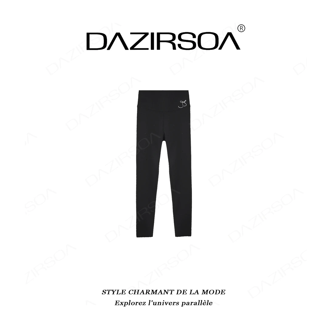 “自在把握”时尚百搭立体烫钻蝴蝶结烟管巴比裤 AC193