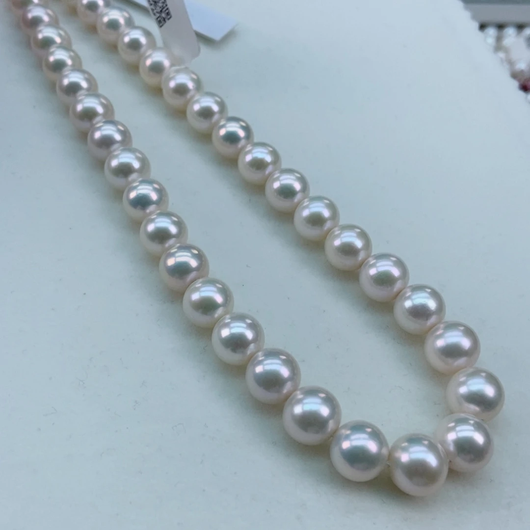 银S925镶嵌淡水珍珠9/11镜面油亮金属光几乎无暇