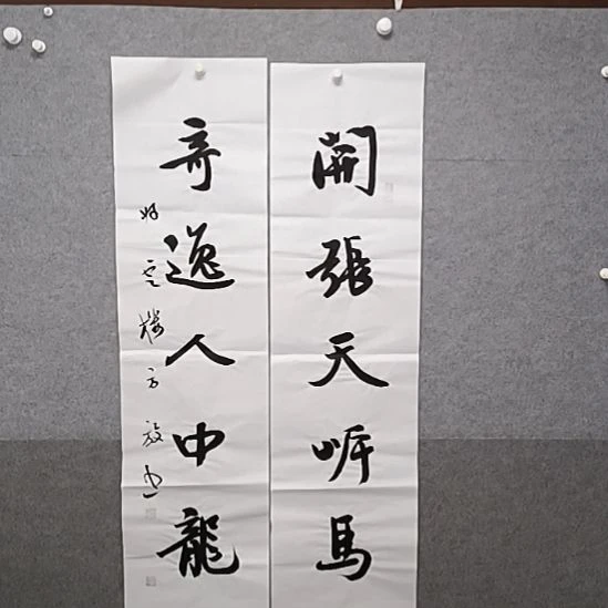 书法四尺整张对联书法