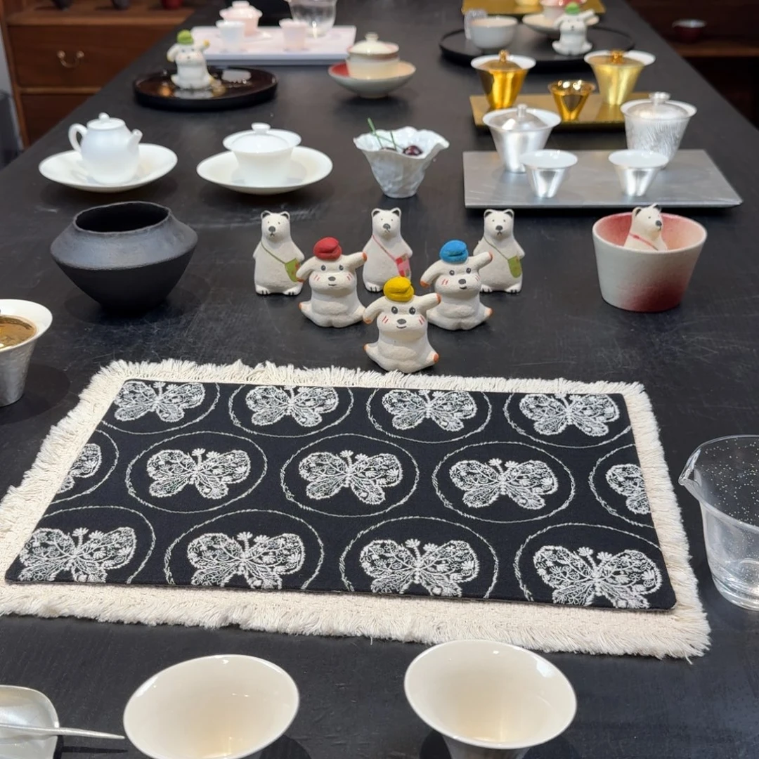 2件套茶席 黑蝴蝶+流苏