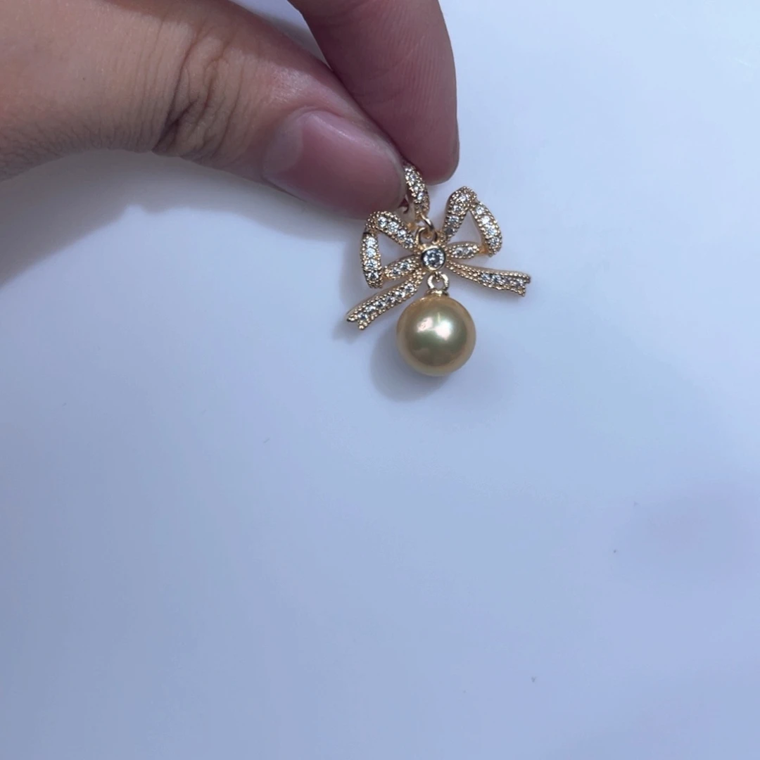 银S925镶嵌天然珍珠淡水珍珠