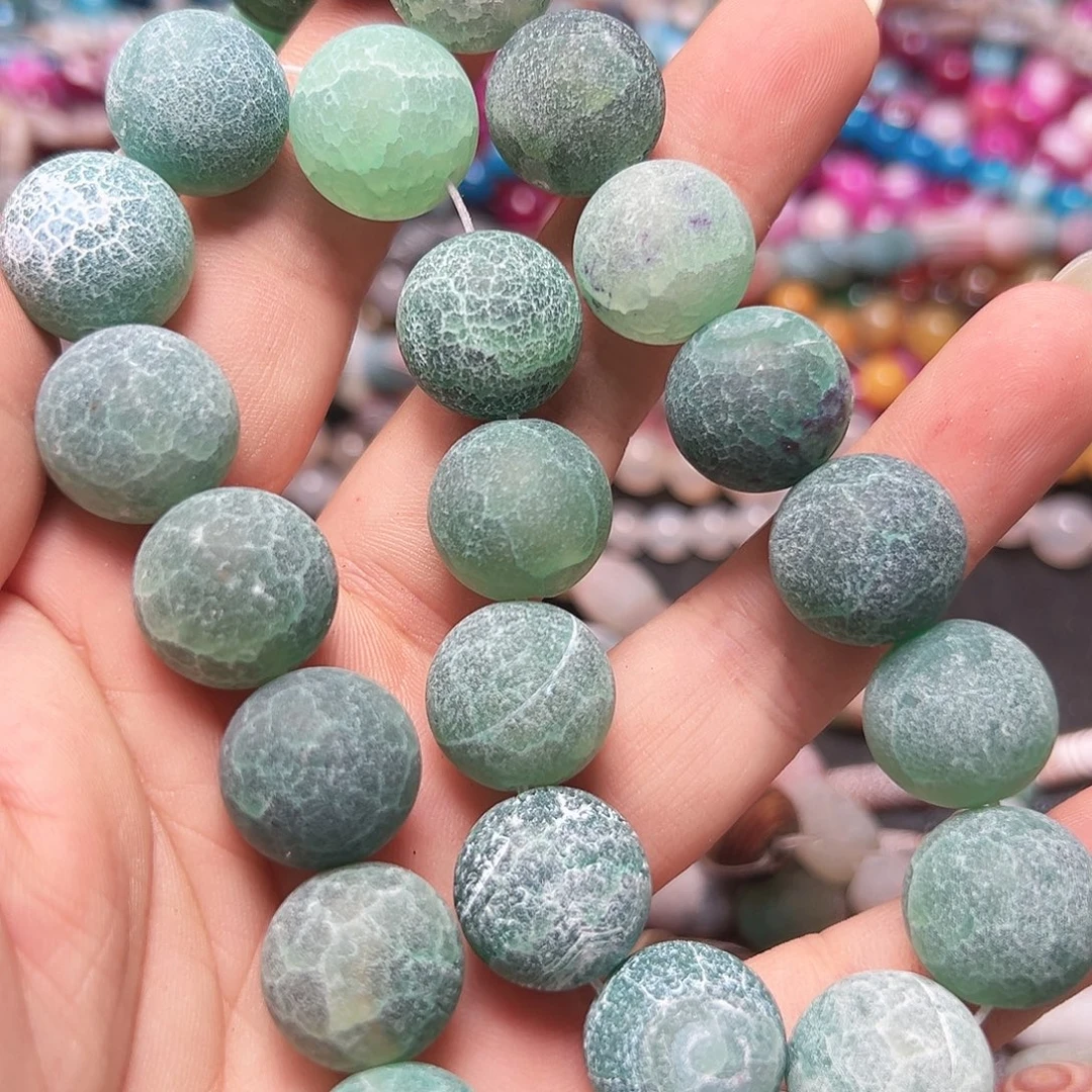 玛瑙/玉髓未镶嵌珠宝半成品R266. 16mm药霜玛瑙一条