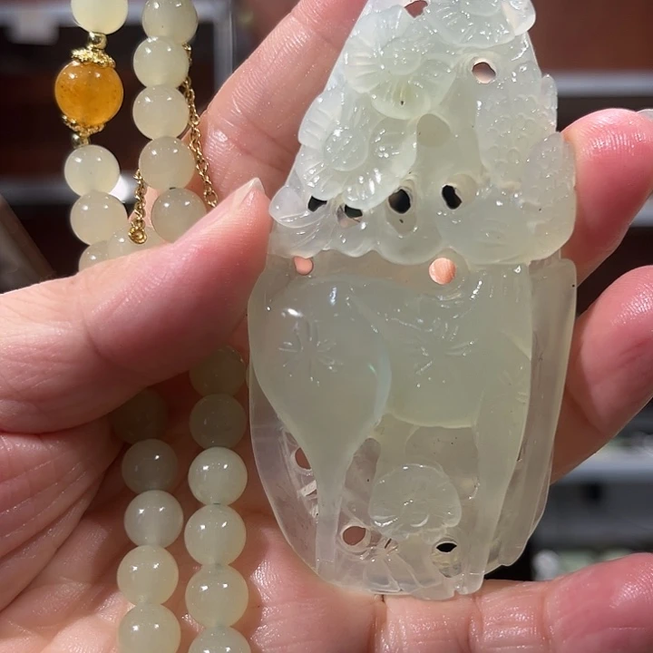 未镶嵌岫玉毛衣链