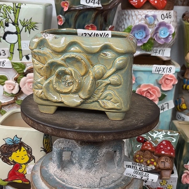 紫砂花盆粗陶材质多肉花盆