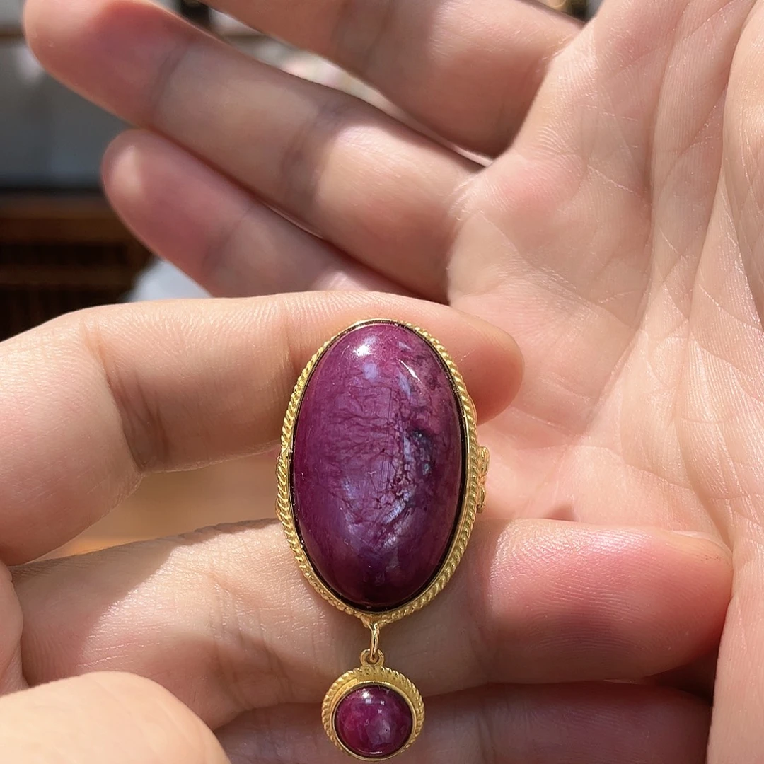 锦纶非金属红宝戒指