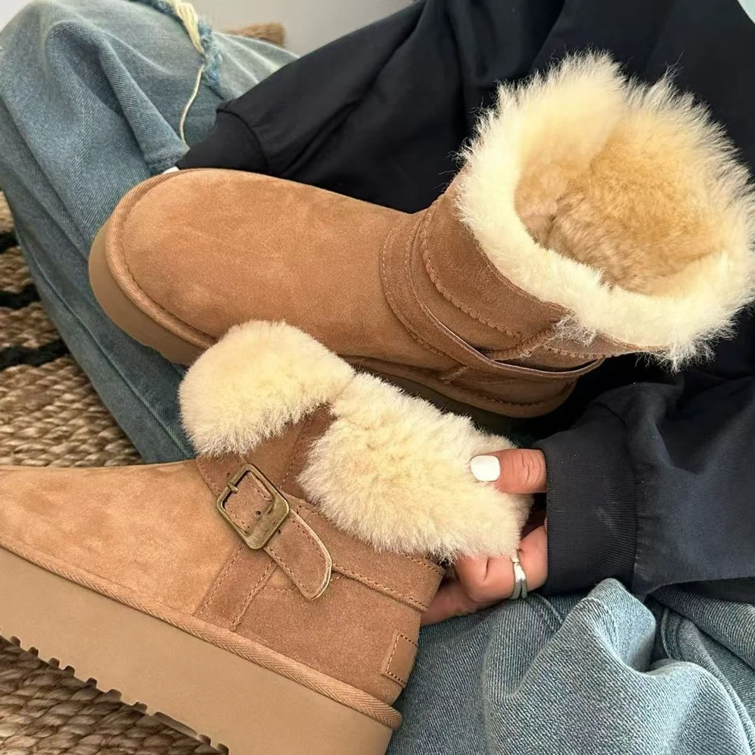 【小骑士】桑坡皮毛一体雪地靴