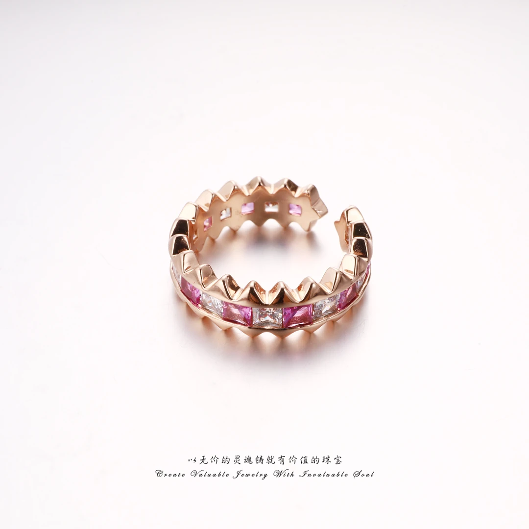 铜合金锆石戒指 【Lisa Nik】美·镶嵌精致开口戒指 LSK-C-31079