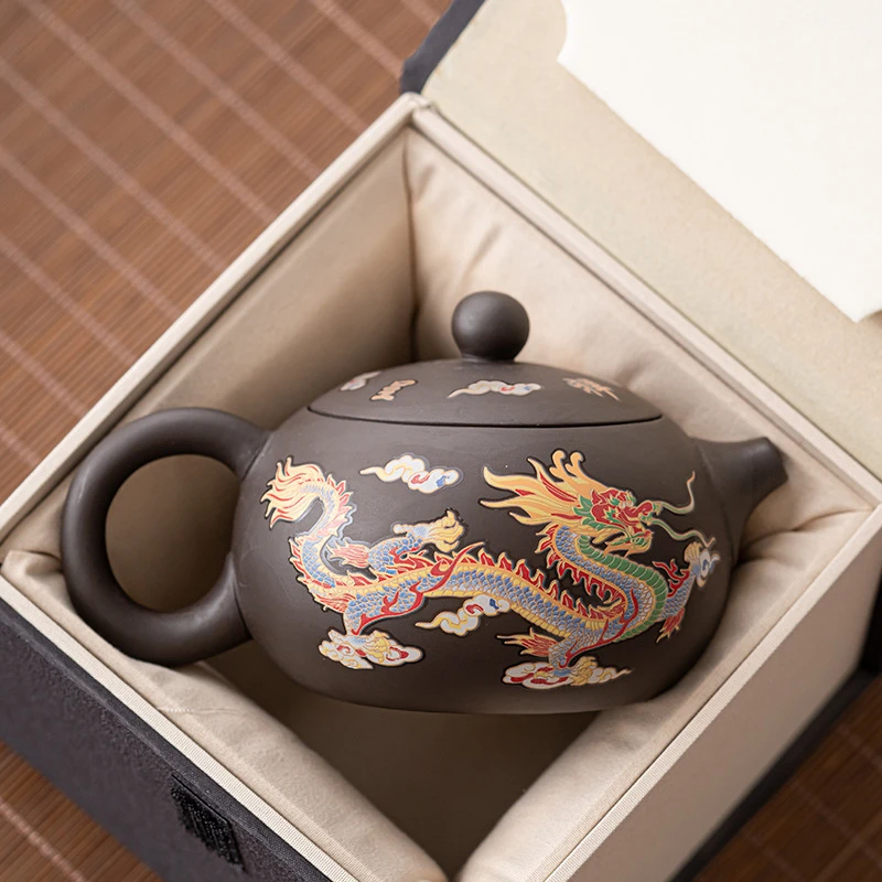 龙凤呈祥壶遇热水变色西施壶单个中式泡茶壶国潮商务伴手礼品