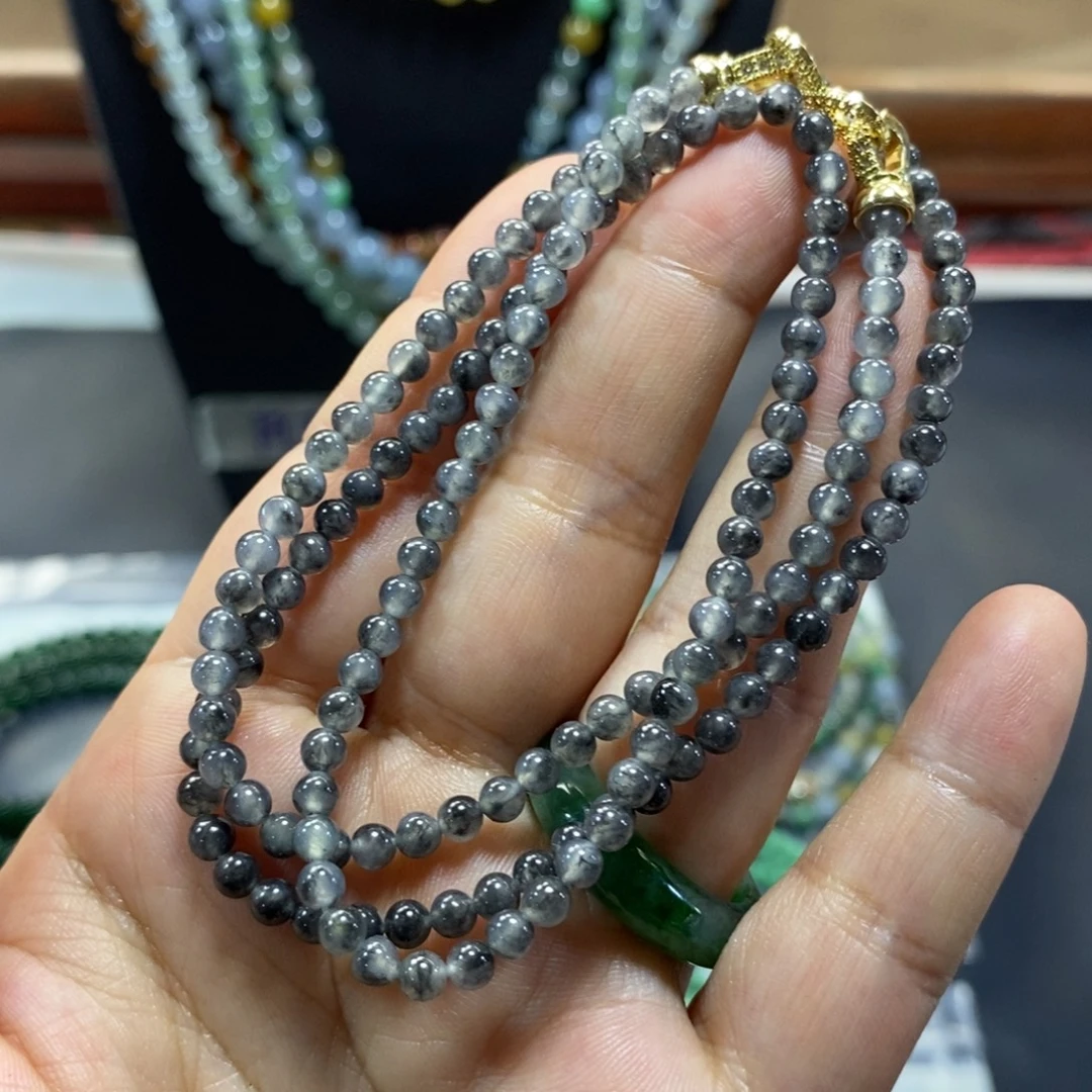定制翡翠未镶嵌冰乌鸡小米