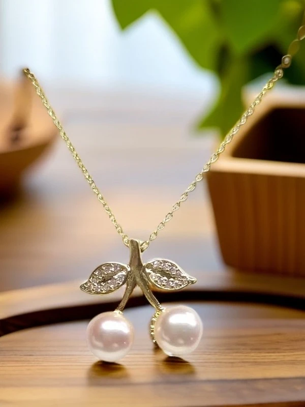 ［老郭推荐］淡水珍珠樱桃吊坠爆款高级感小众设计感珍珠吊坠002