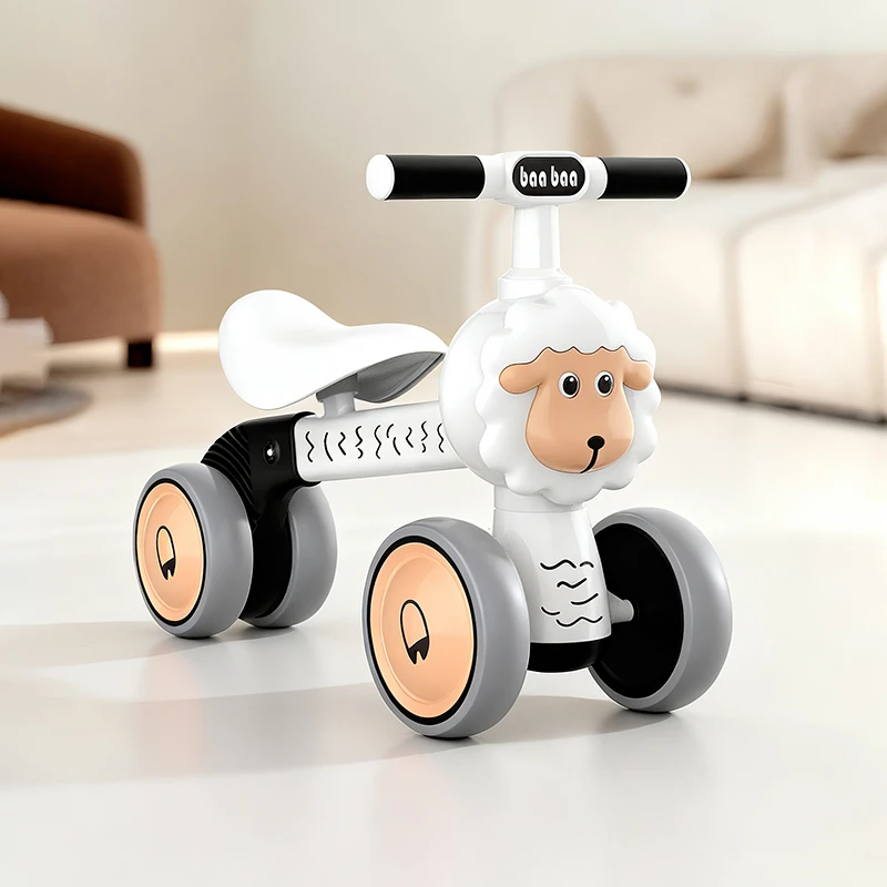 萌趣小绵羊儿童平衡车1-3岁四轮平衡车滑行车防侧翻宝宝学步车