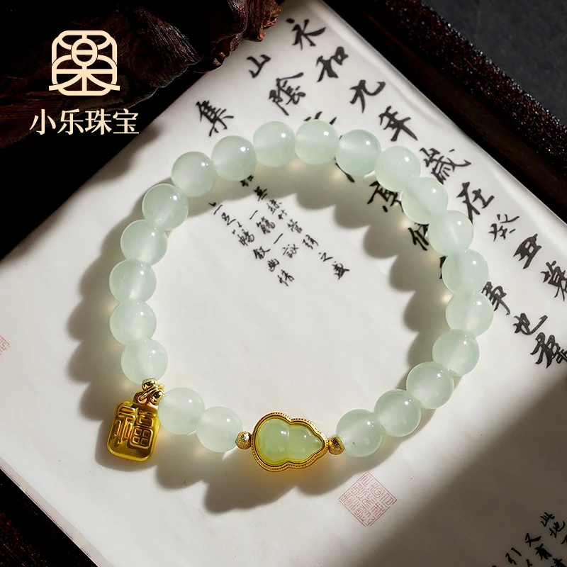 非金属玻璃手链 原创设计单圈新款绿色葫芦手链-Y0955